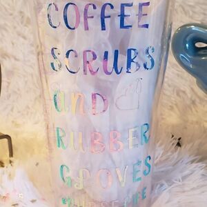 Nurse- Coffee, Scrub, And Rubber Glove